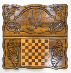 Нарды резные "Пикирующий Орел" 60х60 (с 2 звездами), Ереван